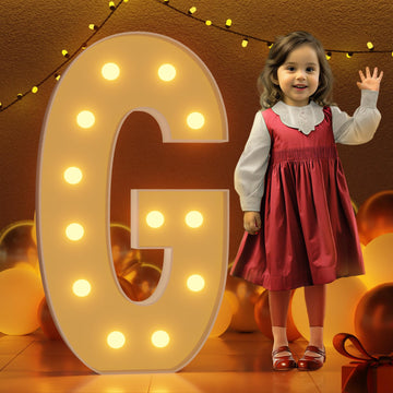 Imprsv 4Ft Marquee Light Up Letters G, Large Light Up Letters For Baby Shower Anniversary Wedding Room Decor, Big Letters For Pa