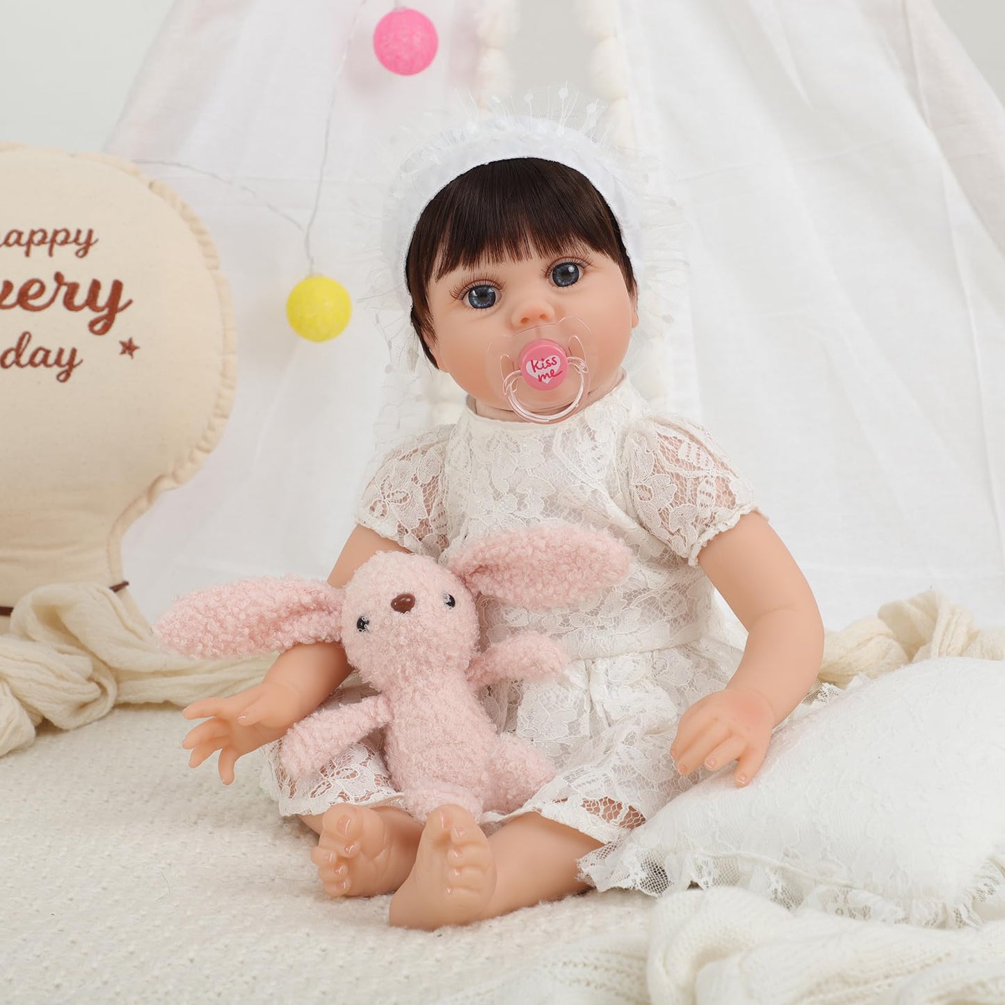 Kdudgso Lifelike Reborn Baby Dolls - 22 Inch Realistic Silicone Baby Doll, Real Life Baby Dolls Handmade Soft Vinyl & Cloth Body