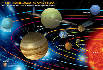 EuroGraphics Solar System Jigsaw Puzzle - 100 Piece Cardboard, Blue, Model 6100-1009