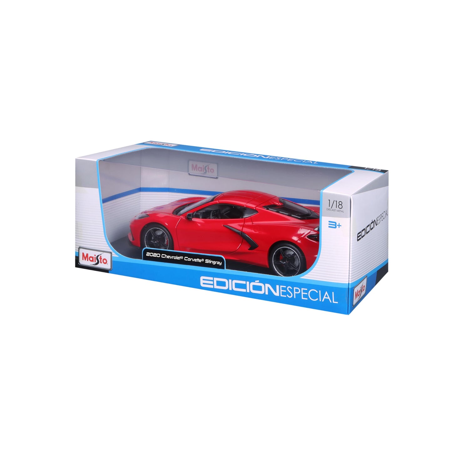 Maisto 2020 Chevrolet Corvette Stingray C8 Dark Gray Metallic with Racing Stripes 1/18 Diecast Model Car