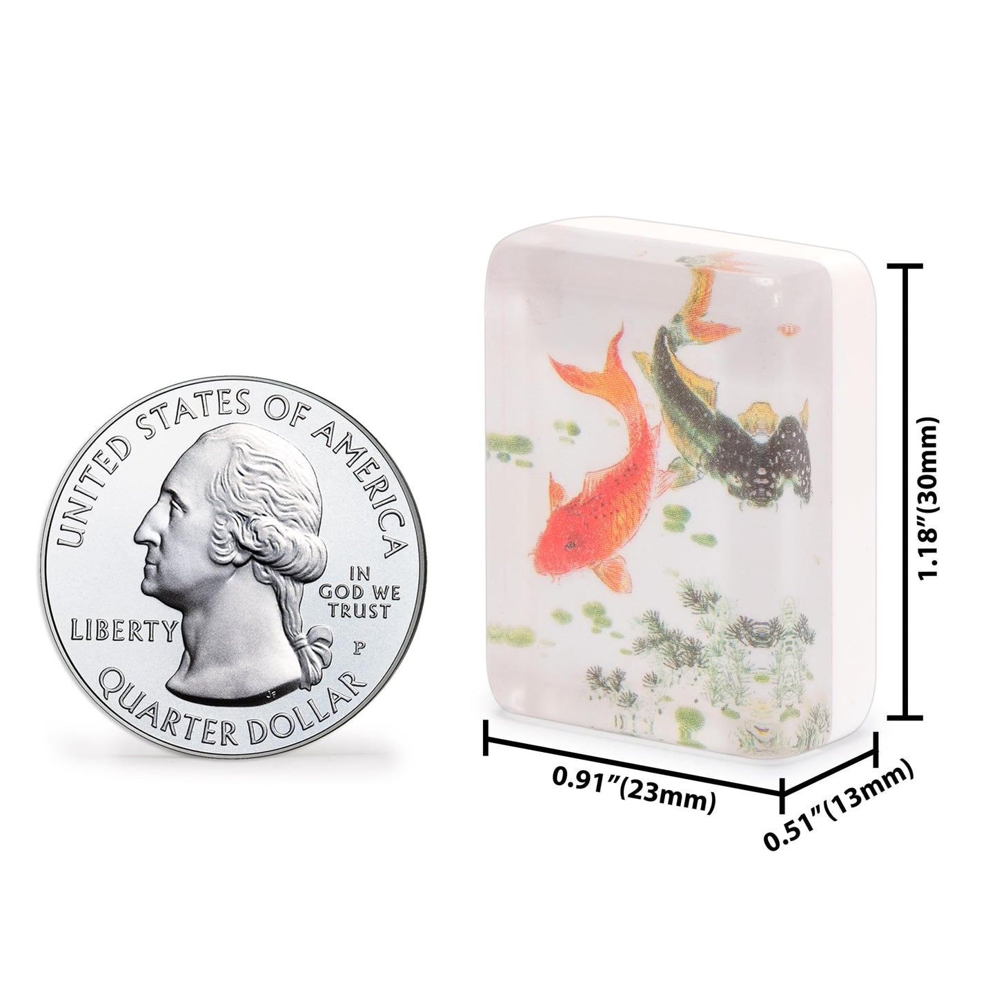 Yellow Mountain Imports American Mahjong Set with Wooden Case, Koi Fish Design, 19.9x12.4x3.3 inches, Multi-colored, Model US-AF021-B