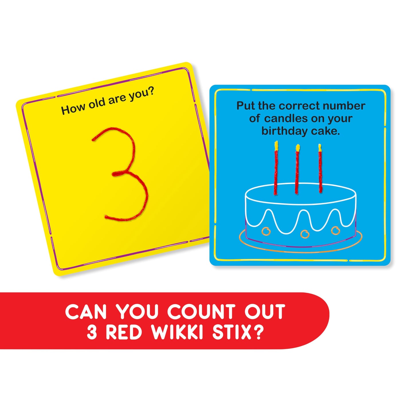 Wikki Stix Numbers And Counting Cards, Preschool & Kindergarten Tactile Learning, Stem Toy, Numbers 1-20 Plus 7 Bonus Cards, 36