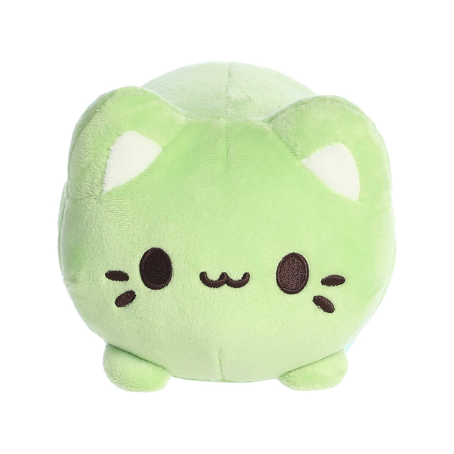 Aurora® Enchanting Tasty Peach® Green Tea Meowchi Stuffed Animal - Bright & Colorful Design - Showpiece Plush - Green 7 Inches