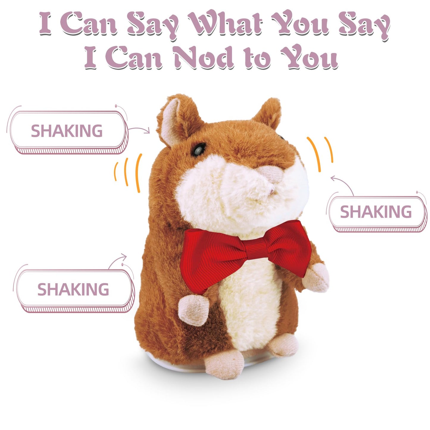 Talking Hamster Repeats What You Say, One Year Old Boy Girl Toys Birthday Gifts, Baby Toys 0-6-12-18 Months, Valentine First Bir