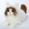 CU-MATE 20 Handmade Plush Stuffed Cat - Soft Ragdoll Toy for Boys/Girls, Lifelike Brown and White, Perfect Gift for Kids