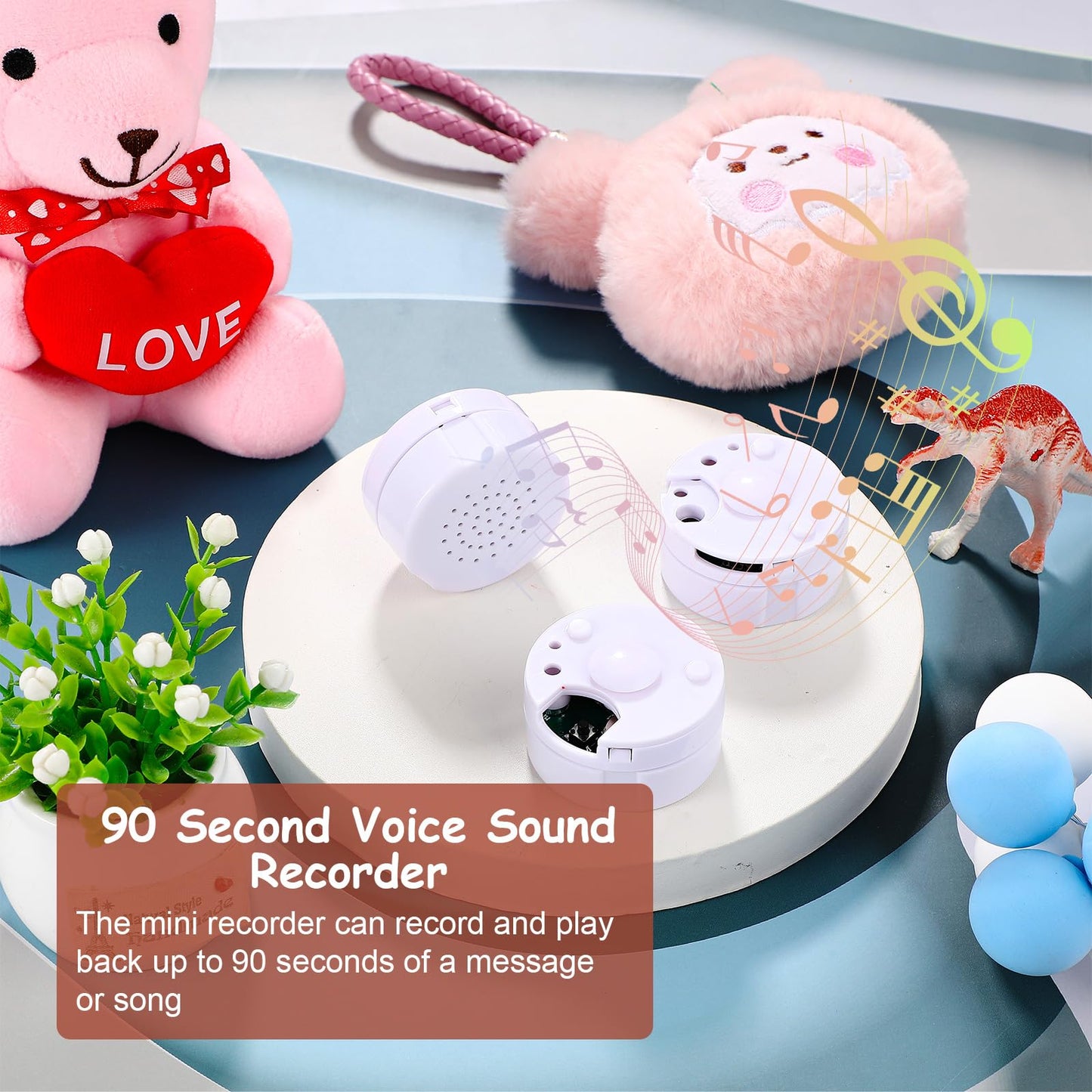 Konohan 3 Pcs Voice Recorder For Stuffed Animal, Voice Recorder Box Stuffed Bear Mini Voice Recorder Device, Diy Custom Voice Message Toy Voice Recorder For Dolls, Plush Toys And Pillows (90S Edition)