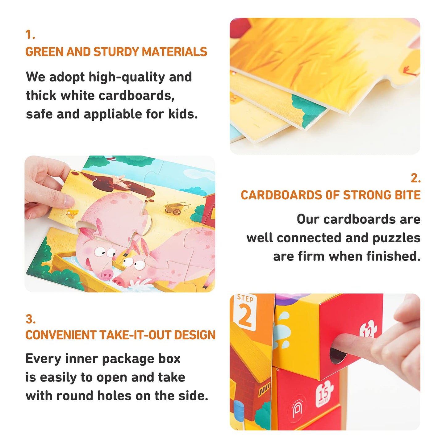 Toi Leveled Puzzles For Kids Aged 2.5 And Up, Toddler Puzzle Preschool Learning Jigsaw Puzzles, Large Pieces Educational Game Fo