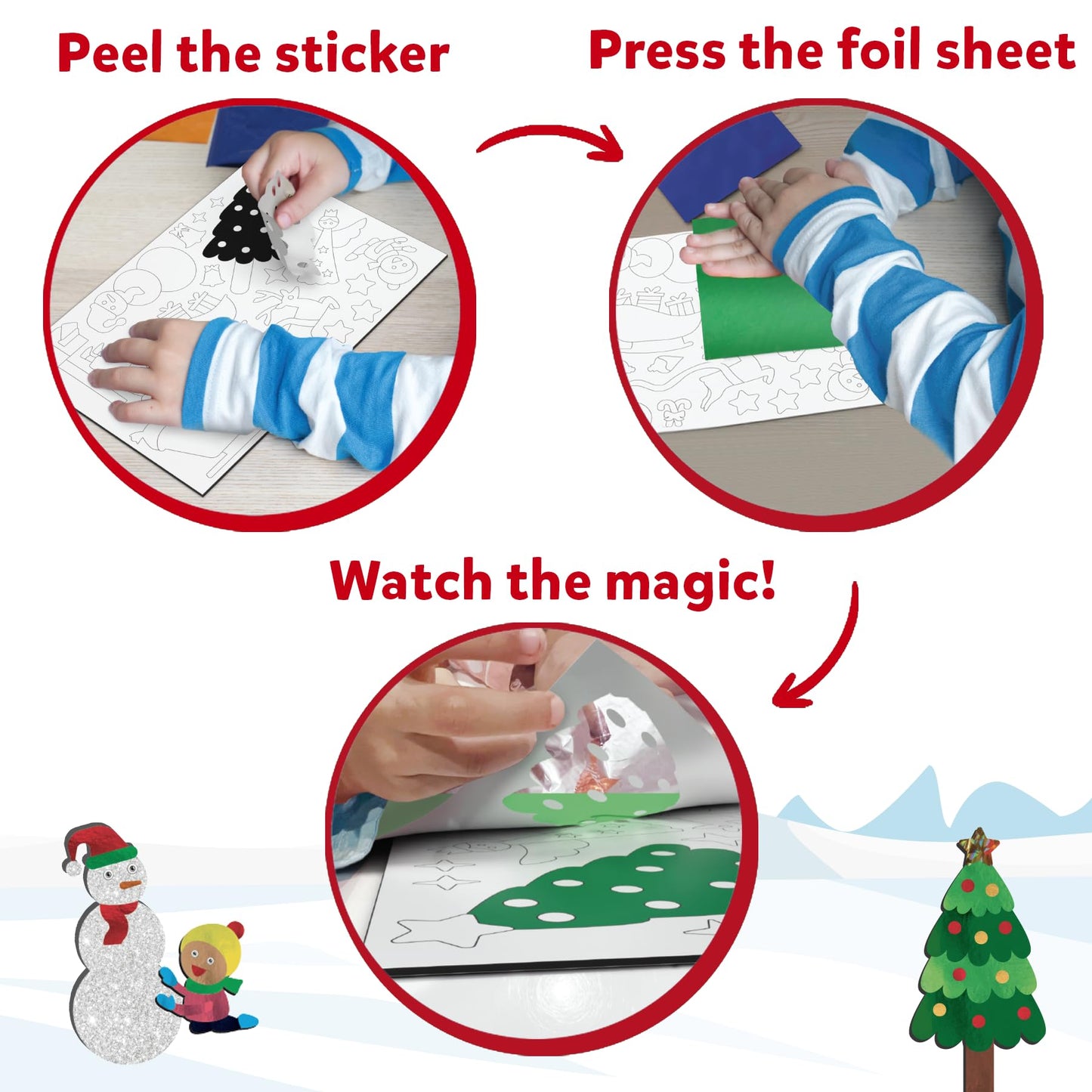 Skillmatics Foil Fun - Holiday Magic, No Mess Art For Kids, Christmas Craft Kits & Supplies, Diy Creative Activity, Travel Toys, Gifts For Boys & Girls Ages 4, 5, 6, 7, 8, 9