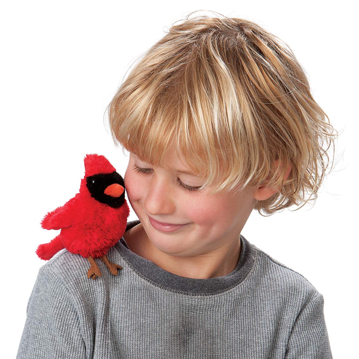 Folkmanis Mini Cardinal Finger Puppet, Red, 1 Ea