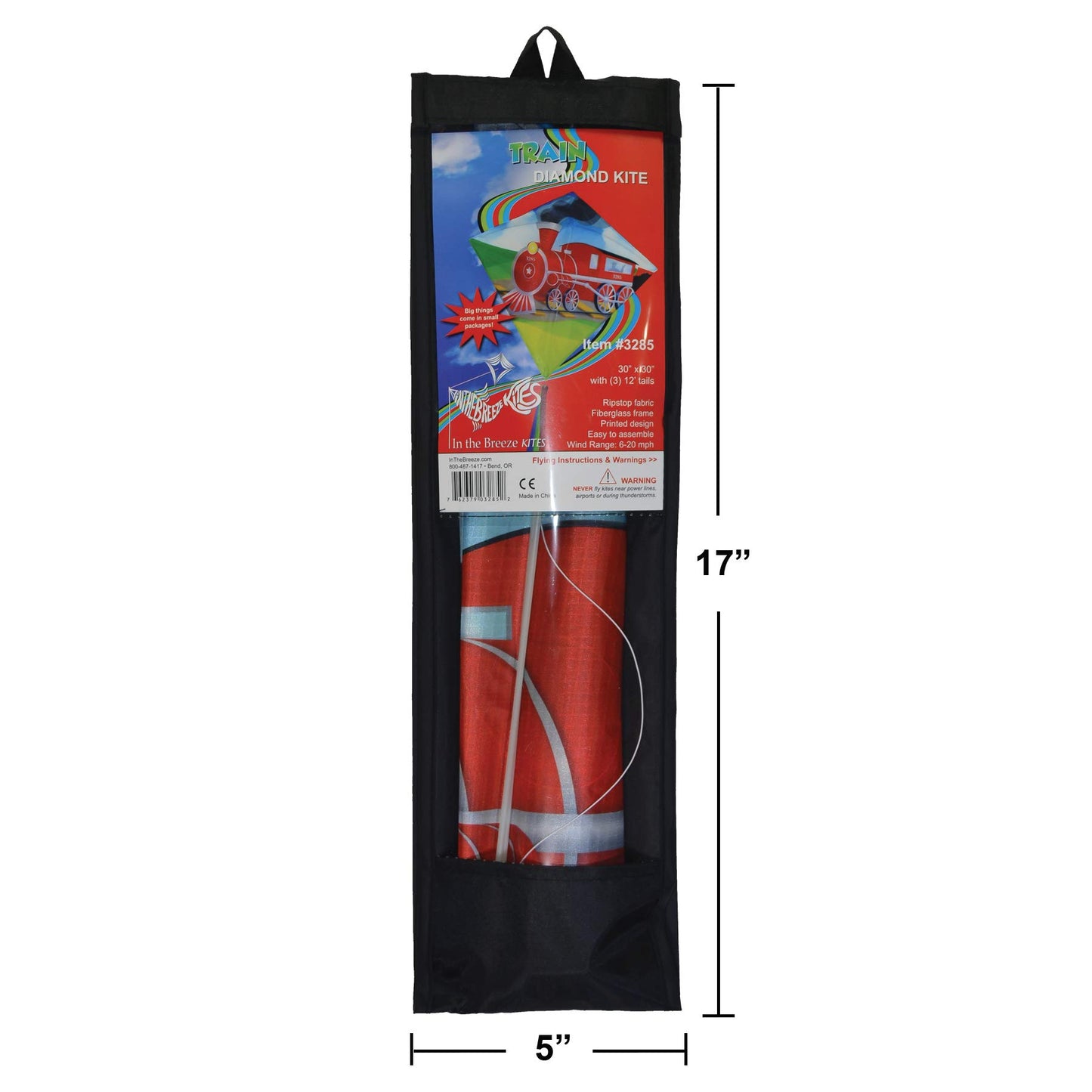 In The Breeze 3285 - Train 30 Inch Diamond Kite - Fun, Easy Flying Kite