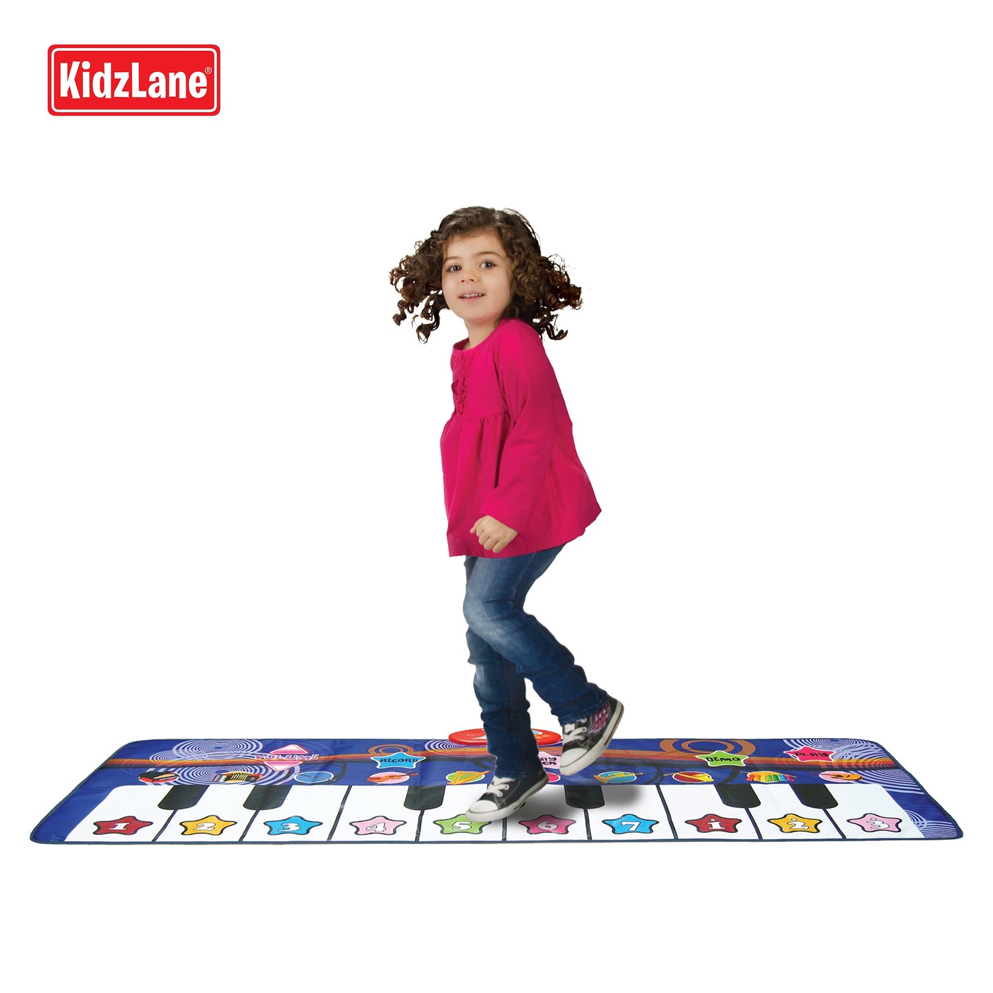 Piano Mat For Kids, 10 Selectable Sounds + Play -Record -Playback -Demo-Mode, Heavy Duty Material