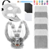 Seenelling 13 Pcs Diy Dino Mask Kit Hard Plastic Dinosaur Mask Furry Therian Dino Costume Kit Animal Dinosaur Party Costume(Gray
