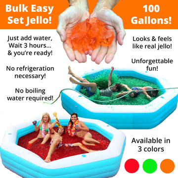 Bulk Jello Wrestling Kit 100 Gallon Package! Green Jelly Wrestling Mix. Just Add Water To A Jello Pool To Make A Jello Wrestling