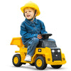 Costzon Ride on Dump Truck, 6V Licensed Caterpillar Ride on Construction Vehicle with Adjustable Dump Bed, Horn & LED Lights, Ki