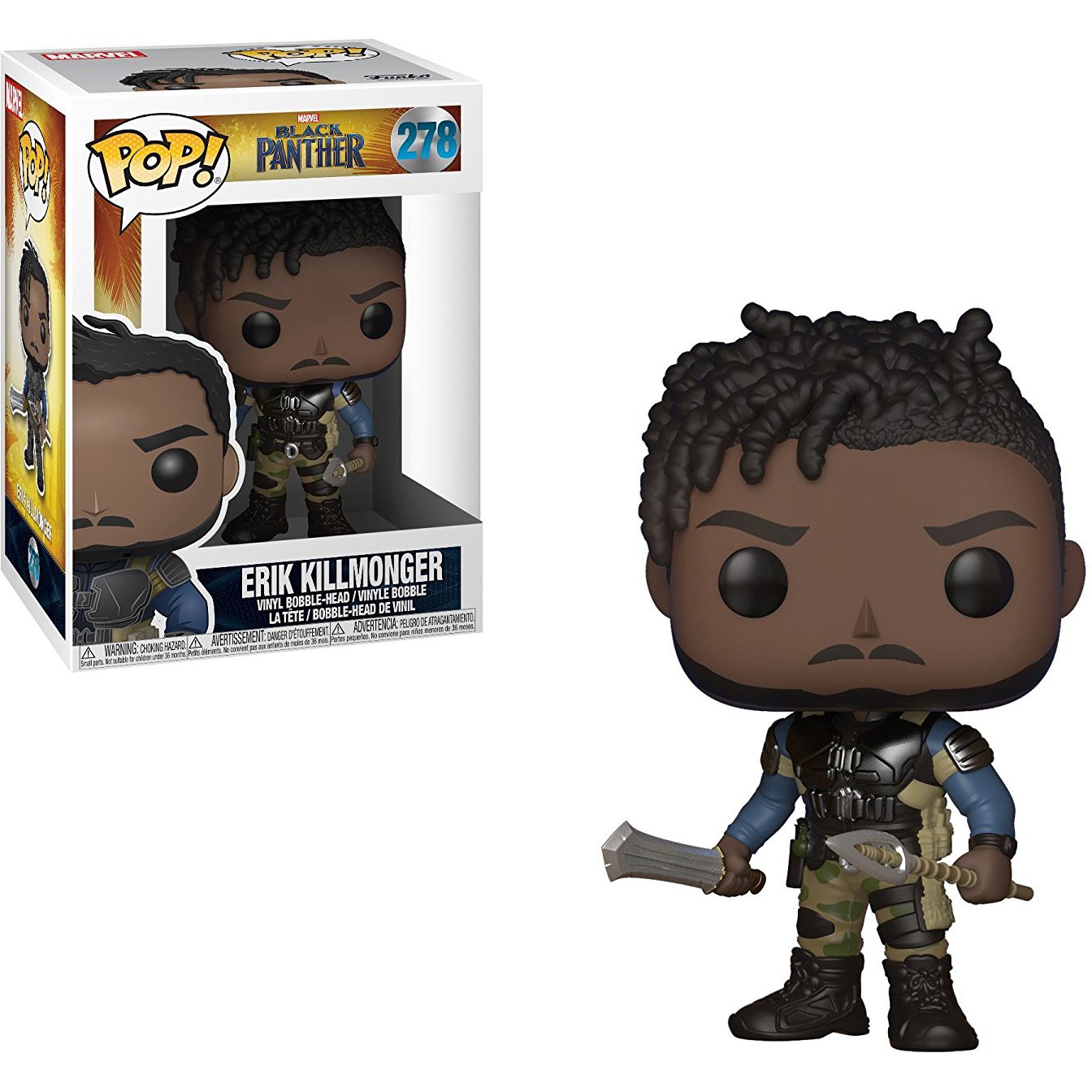 Erik Killmonger: Fun ko P o p ! Games Vinyl Figure Bundle With 1 Compatible 'Toysdiva' Graphic Protector (278/23350 - B)