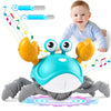 Crawling Crab Baby Toys 3.0, Upgraded Tummy Time Baby Toys 6-12 12-18 Month Toddler Valentines Day Gifts, Walking Dancing Crab W