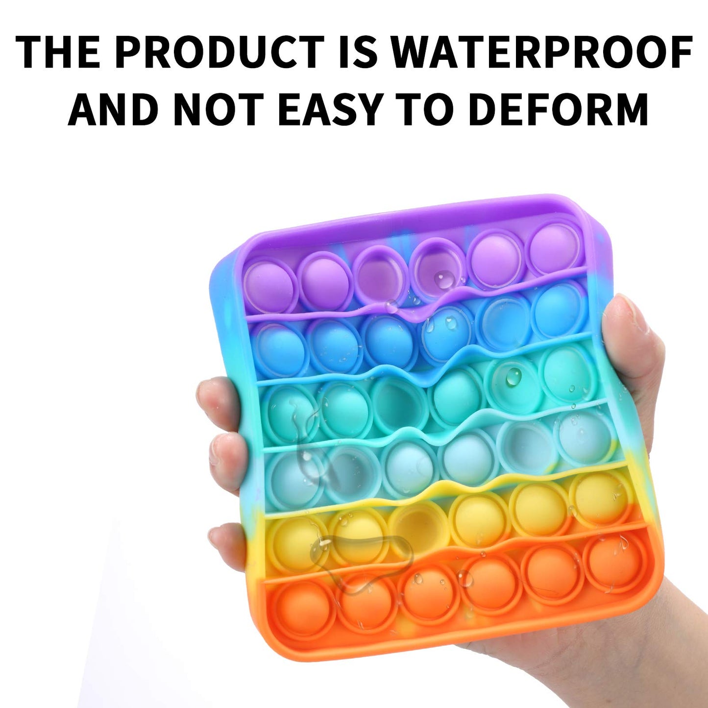 2 Packs Pop Fidget Sensory Toys, Autism Special Needs Stress Relief Silicone Pressure Relieving Toys, Round And Square Squeeze Toys For Kids Children Adults (Set Of 2)