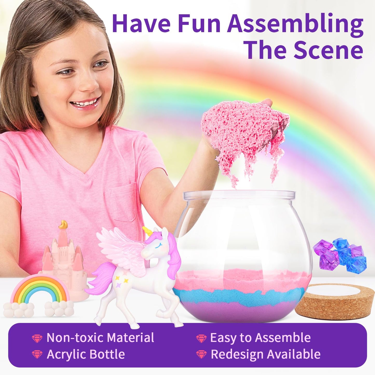 Unicorn Gifts For Girls 4-12 Years Old, Unicorn Crafts Kit For Kids, Light Up Unicorn Decoration With Remote Control - Arts And