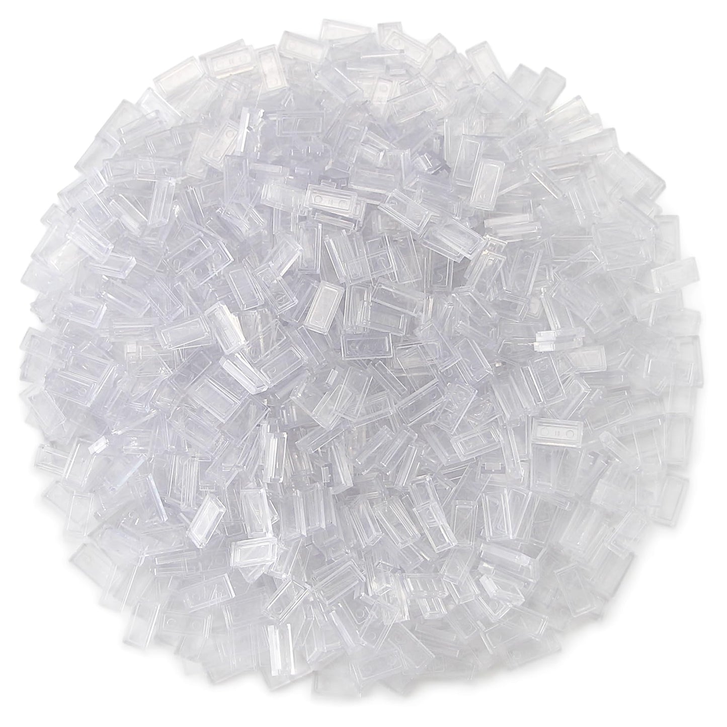 Feleph Transparent Clear 1×2 Tile ×700 Parts And Pieces Flat Bricks, Bulk Building Blocks For Smooth Surface Wall Floor, Toy Accessories Compatible With Major Brands