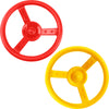 Haconba 2 Pack Steering Wheel Playset Plastic Pirate Ships Wheel With Mounting Tools For Kids Playground Outdoor Gym (Yellow, Re