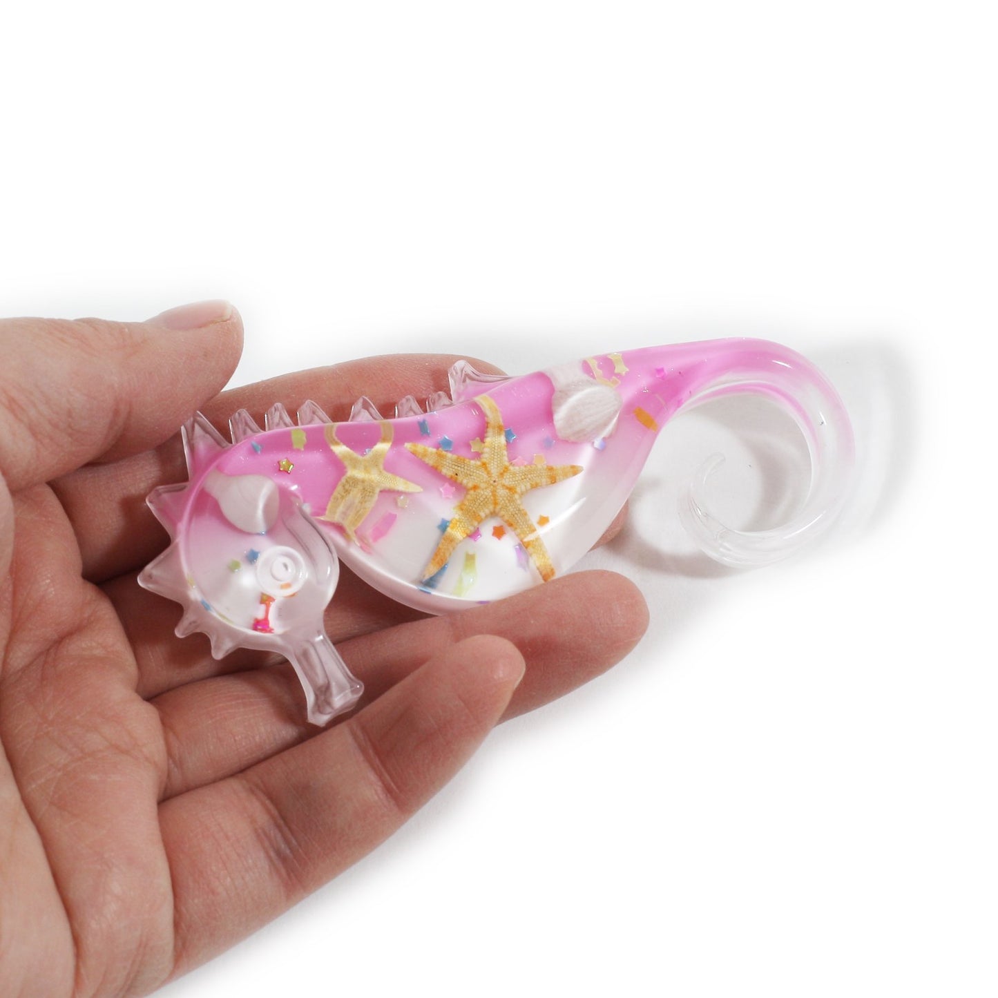 Realbug Mt334 Sea Horse Magnet With Starfish And Shells, Pink