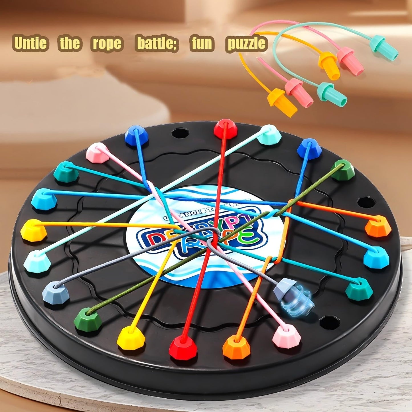 Yeopopshop Brainy Knots Rope Untangling Puzzle Game - Strategy Board Game, 3 inches, Ideal for Family Fun and Parent-Child Interaction