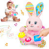 Ryotagift Baby Bilingual Musical Rabbit Stuffed Animals Toys,Infant Early Learning Toys With Light-Up Music & Crinkle,Tummy Time