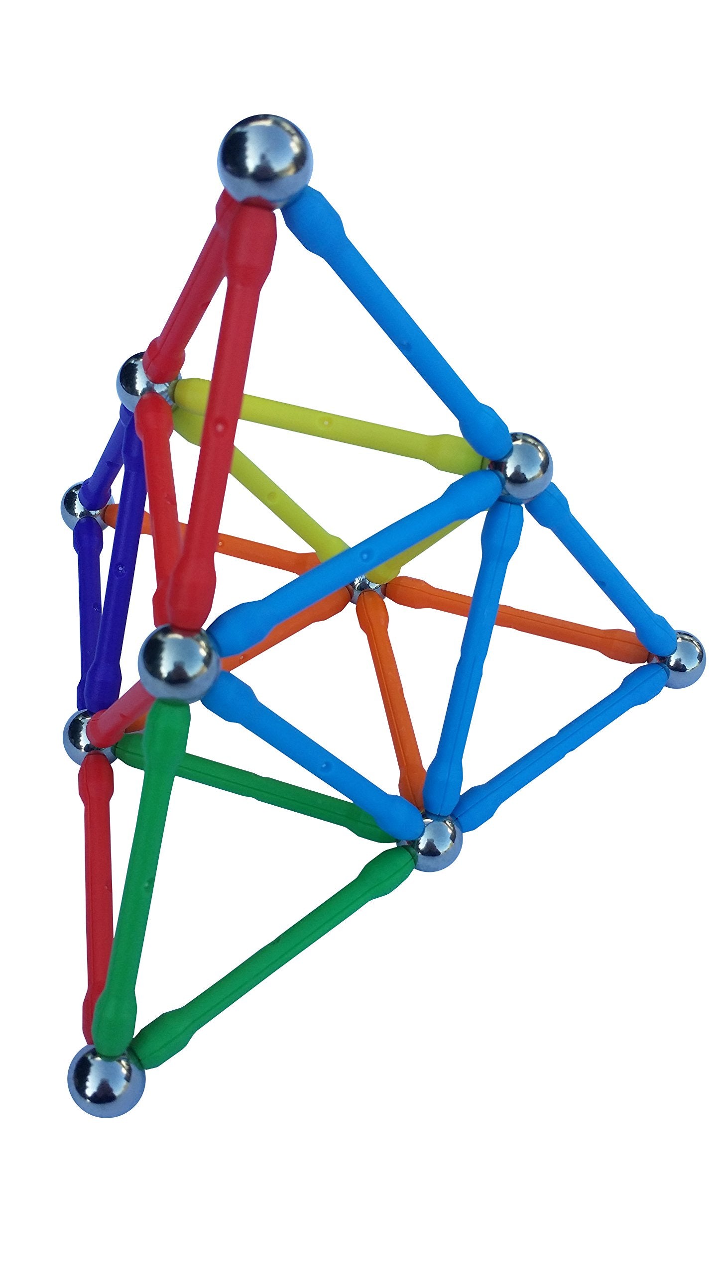 Magz Super 300 Magnetic Building Set Consisting Of 176 Magnetized Rods (2.3' Long) And 124 Nickel Plated Steel Balls (0.5' In Diameter) In A Wooden Box, Offered