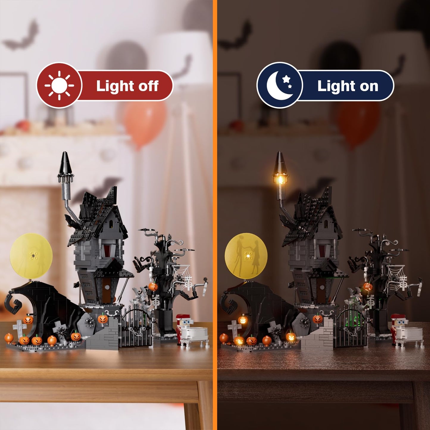 Nightmare Horror Haunted House Building Set, Block Toys Set Compatible with Lego, Creative Halloween Christmas Birthday Toy Kit