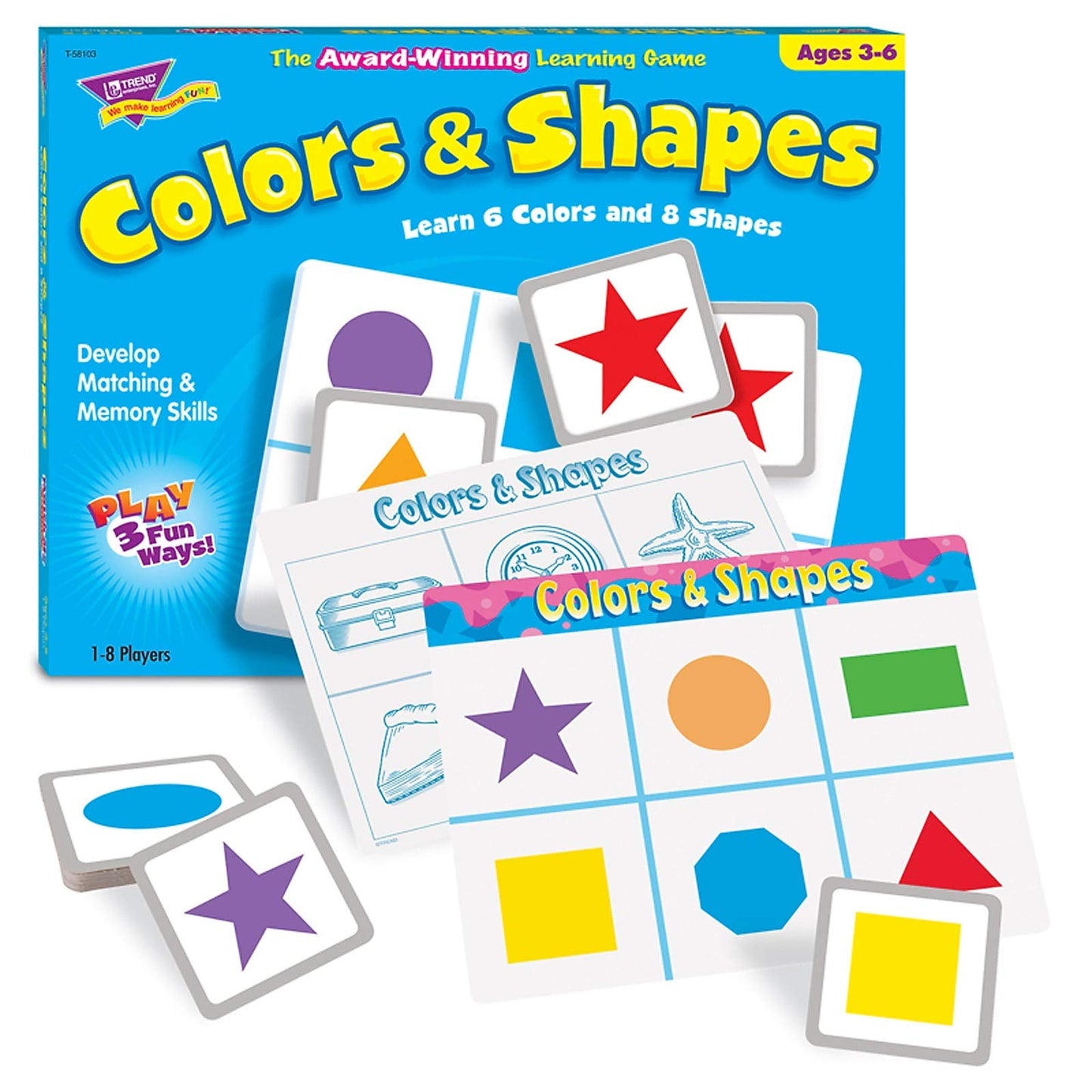 Trend T58103 Colors And Shapes Match Me Puzzle Game, Ages 4-7