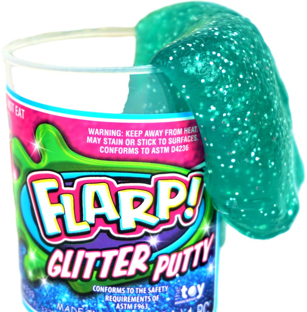 Ja-Ru Flarp Noise Putty 3 Set Tray Variety Pack (1 Pack) Glow In The Dark Putty, Glitter Putty & Original Noise Putty Slime, All