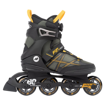 K2 F.I.T. 80 Boa Gray Mens Inline Skates - Gray/Mustard / 8.0