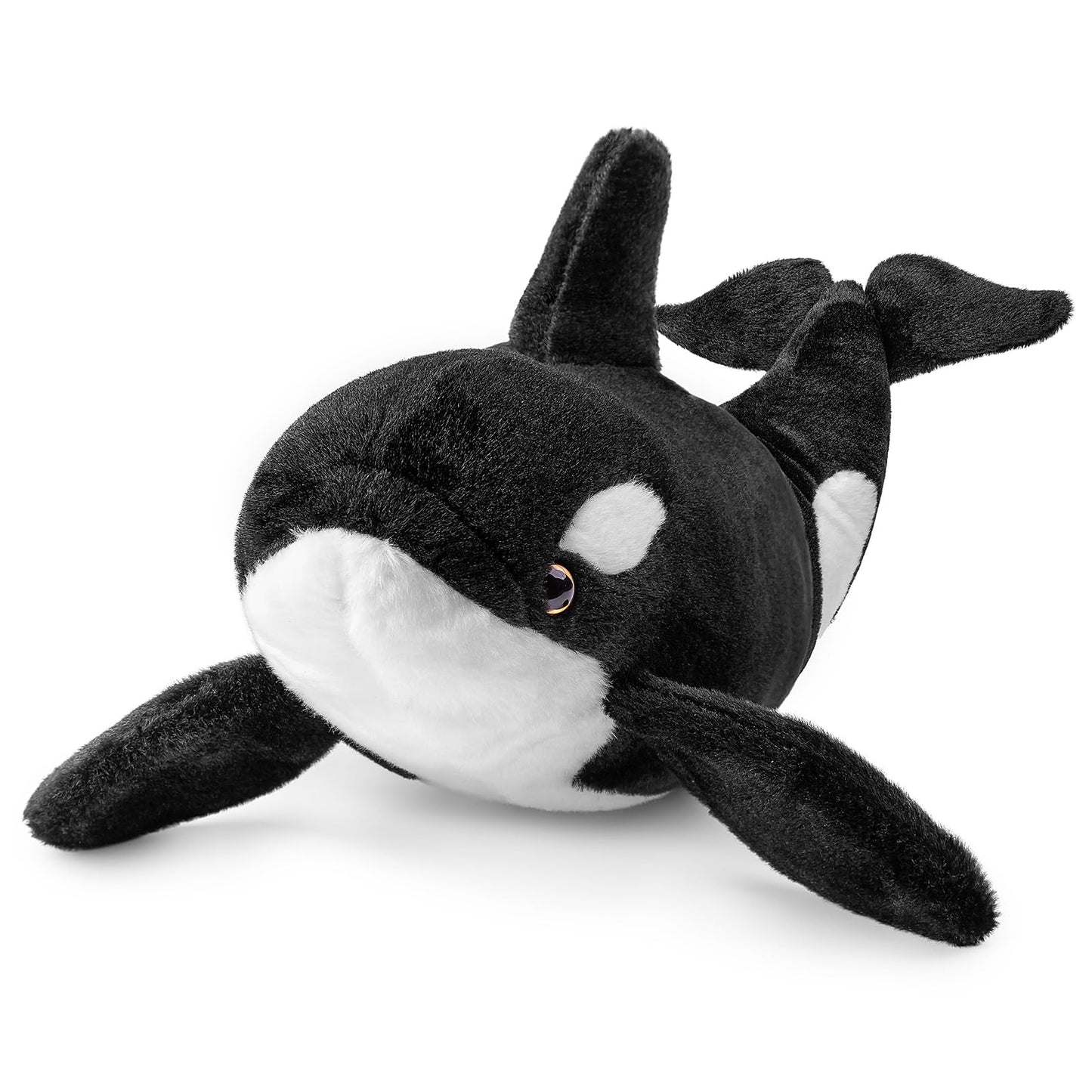 Simulation Bowhead Whale Plush Toy - Black Long Lifelike Whale Stuffed Toys, Super Soft Realistic Sea Simulation Balaena Mysticetus Dolls Plush Gift Collection For Kids, 17Inches (20In Beluga)