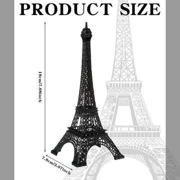 Wesiti 9 Pcs Eiffel Tower Statue Decor Alloy Metal French Paris Multiple Sizes Eiffel Tower Decoration Gift For Cake Topper Table Stand Holder Collectible Figurines Souvenirs(7'')