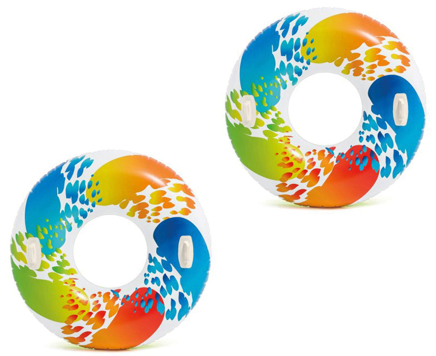 Intex 58202EP Inflatable 47 Inch Colorful Adult Whirl Tube Swimming Pool Raft Float w/Carry Handles and Repair Kit, Color and St