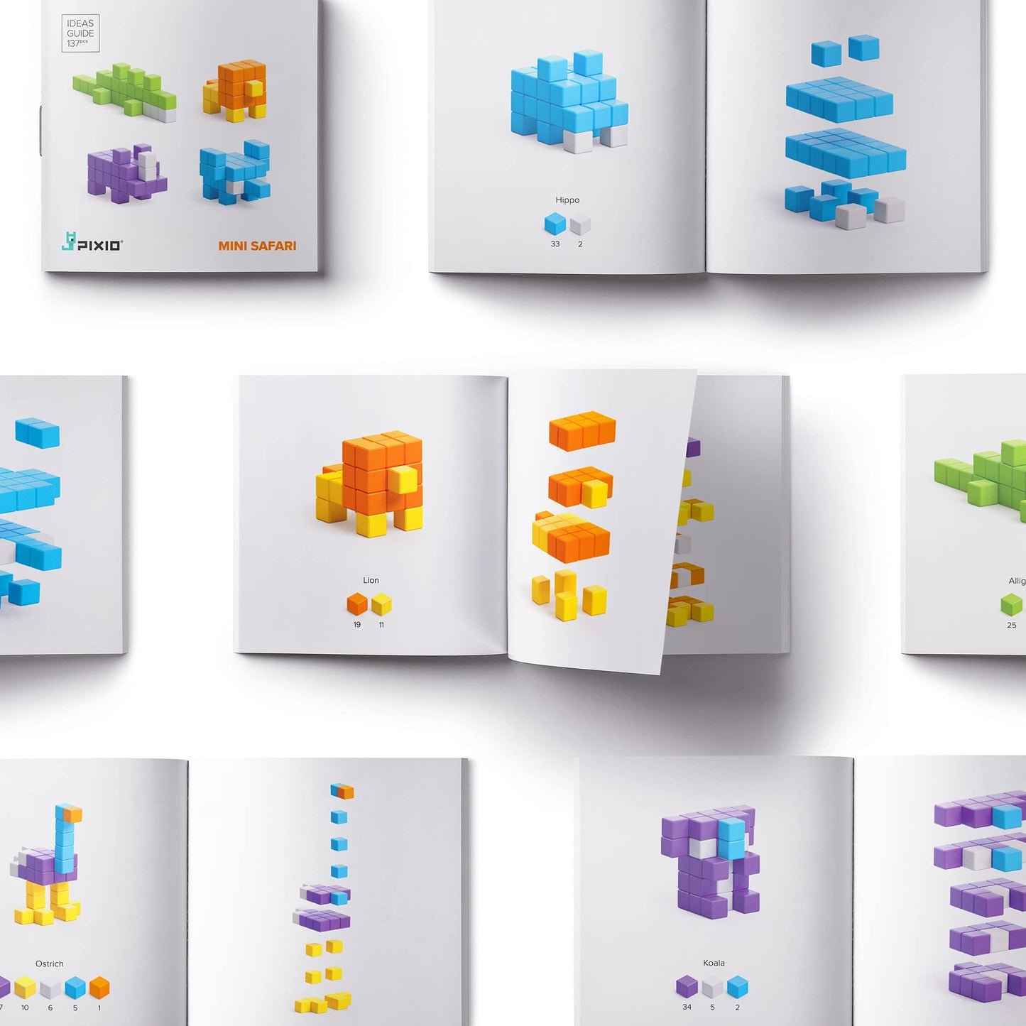 Pixio Mini Safari - Magnetic Blocks Building Toys In Pixel Art Style - Arts And Crafts Kids Toys - Building Blocks - Learning To