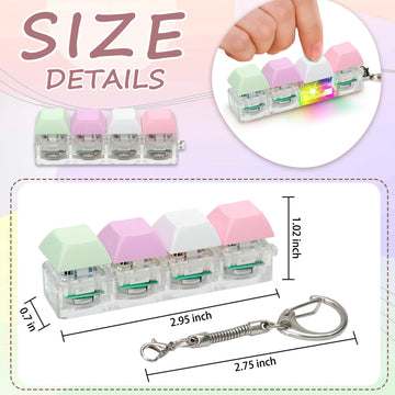 COZYMATE 4 in 1 Keyboard Fidget Toys with LED Light - Macaroon2 Keyboard Clicker for Anxiety Relief and Sensory Fun