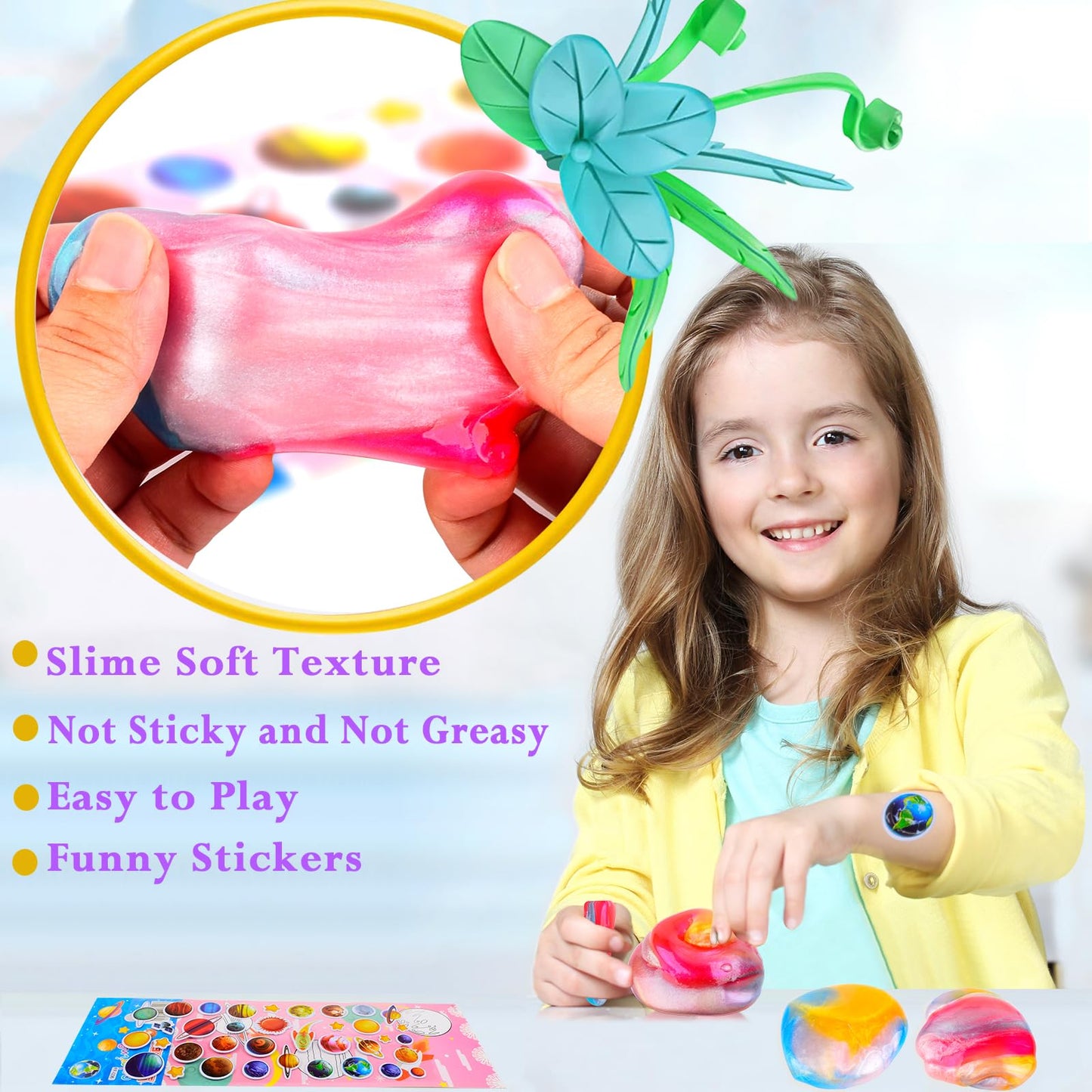 70 Pack Galaxy Slime Kit, Party Favors For Kids, Soft And Non-Sticky Slime Toys, School Classroom Gifts Exchange, Slime Party Favors For Girls & Boys Fun Creative Goodie Bag Stuffers