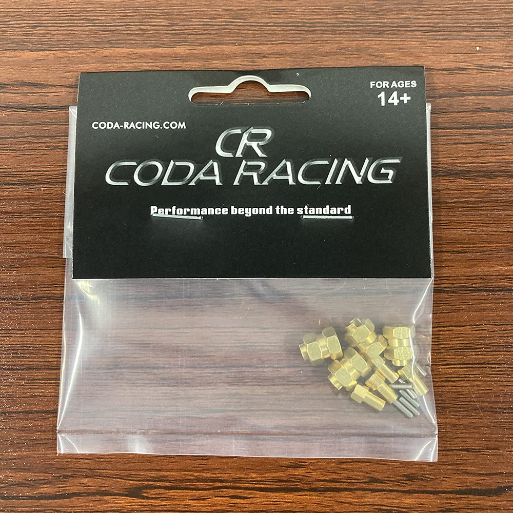 CODA RACING 4Pcs Brass Extended 7mm Hex Wheel Hubs 8mm Thick for AXIAL SCX24 Upgrades 1/24 RC Crawler Car+5mm