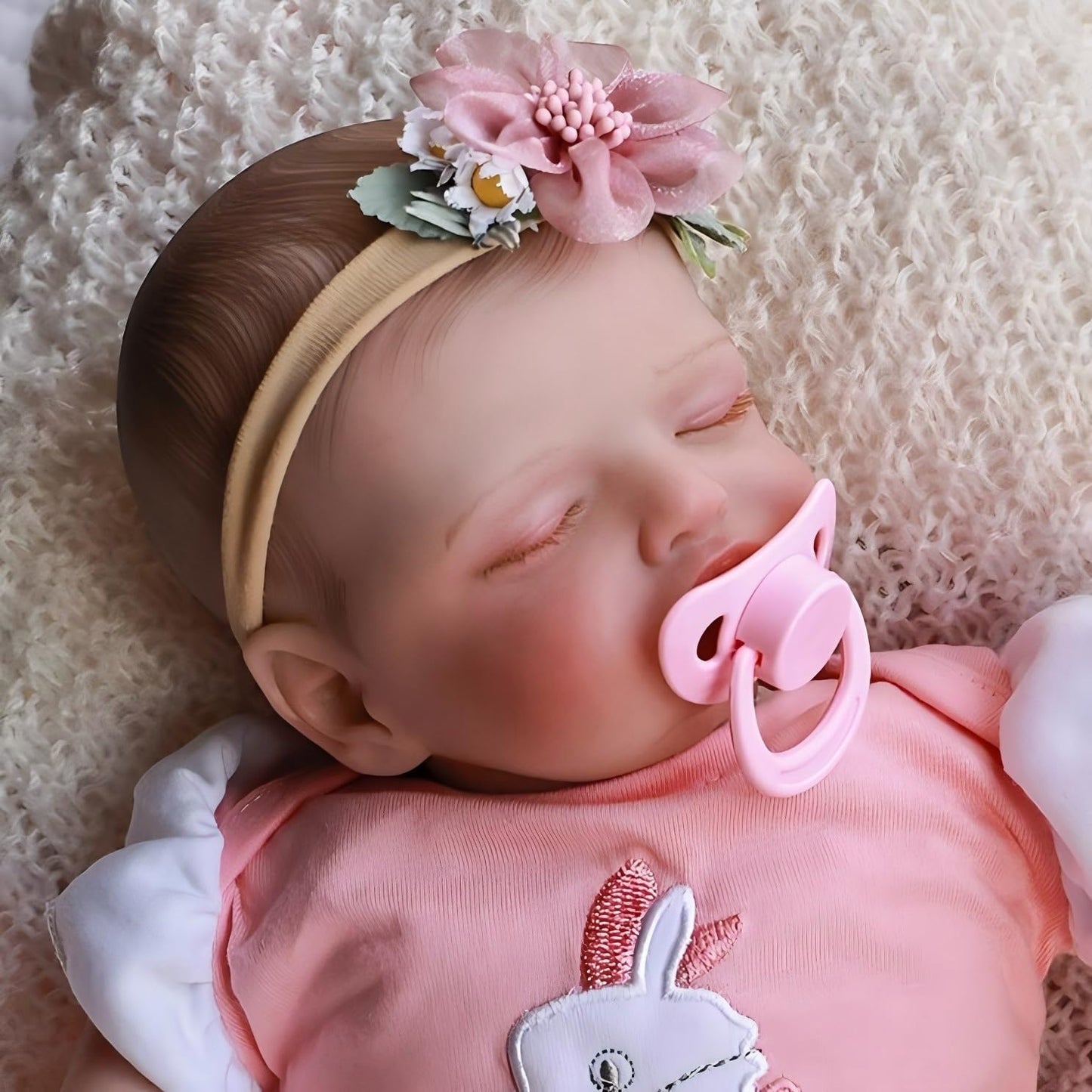 Pinky Lifelike Reborn Baby Dolls 20 Inch Real Sleeping Baby Realistic Newborn Baby Dolls Adorable Real Life Baby Doll Kids Toy F