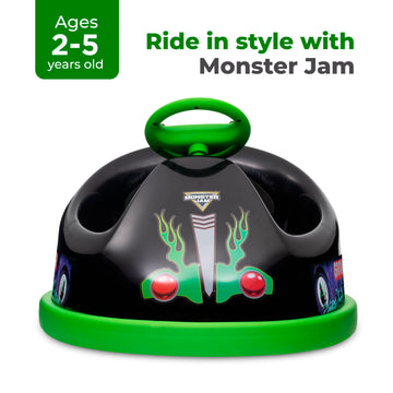 Monster Jam Bumper Car for Kids, 2 Speed Electric Bumper Car Vehicle, Toddler Bumper Car with Remote Control and 360 Degree Turn