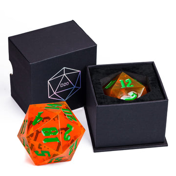 Poludie D20 Single Dice 55mm, 20 Sided DND Dice, Giant D20 D&D Polyhedral Dice Large D20 with Dice Gift Box for Dungeons and Dra