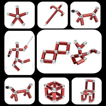 Wqwquu Fidget Pen,Magnetic Pen, Decompression Magnetic Fidget Toy Pen, Magnet Pen Fidget Toy Relieve Pressure Novel Toy Gifts For Kids Or Friends! (Red)