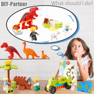 Anpcso Kids Toys For 2 3 4 5 6 7+ Year Old Boys Toddlers Classic Brick Set, Dinosaurs, Car, Figures, Build, Learn And Play, Educational Interactive Creative Diy Toy Compatible With All Major Brands