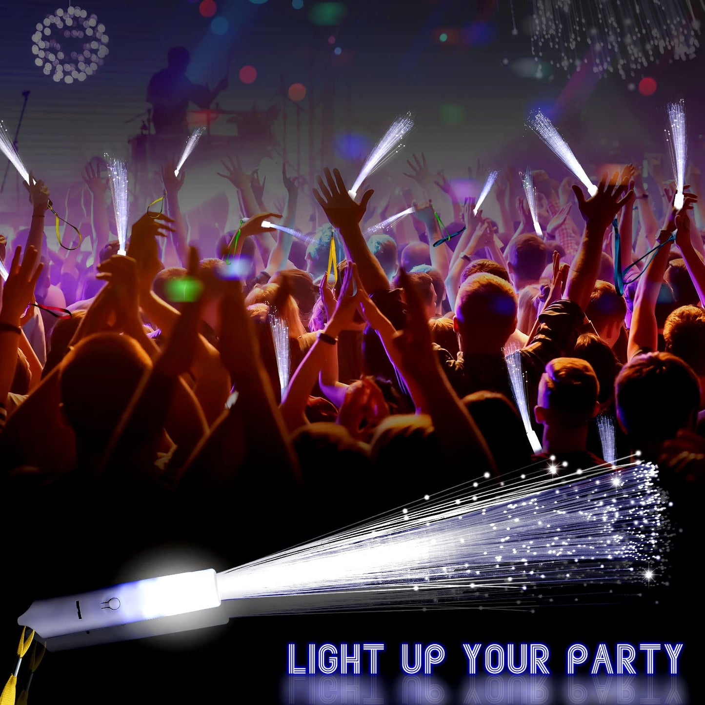 White Fiber Optic Wands Glow Sticks Led Light Up Wedding Wand With 3 Light Modes Long Flashing Sparklers For Birthday Wedding Bridal Shower Glow In The Dark Party Favors Supplies (48 Pieces)