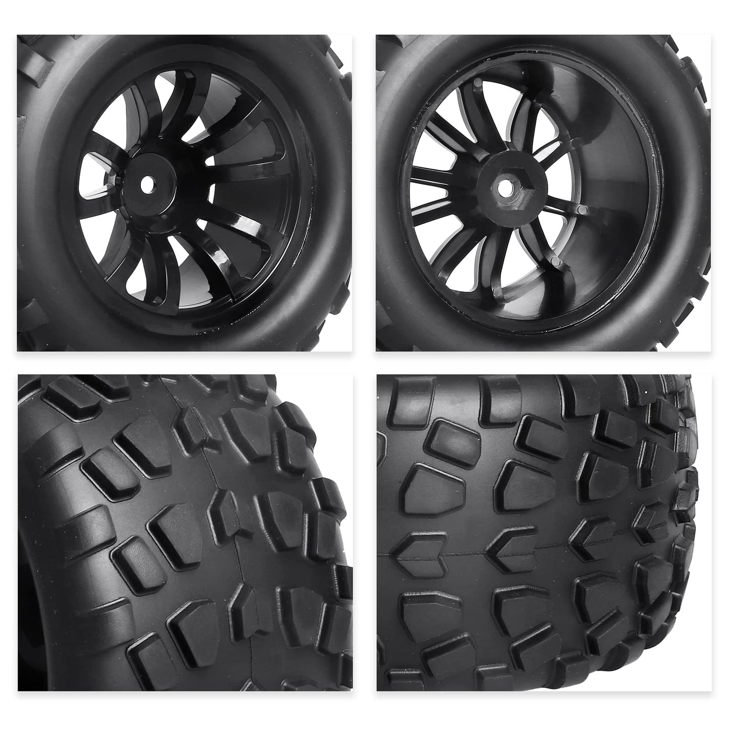 HobbyPark PreGlued Mounted 12mm Hex Hubs RC Truck Tires and Wheels 2.8 Tires with Foam Inserts for Traxxas Rustler Stampede Hoss