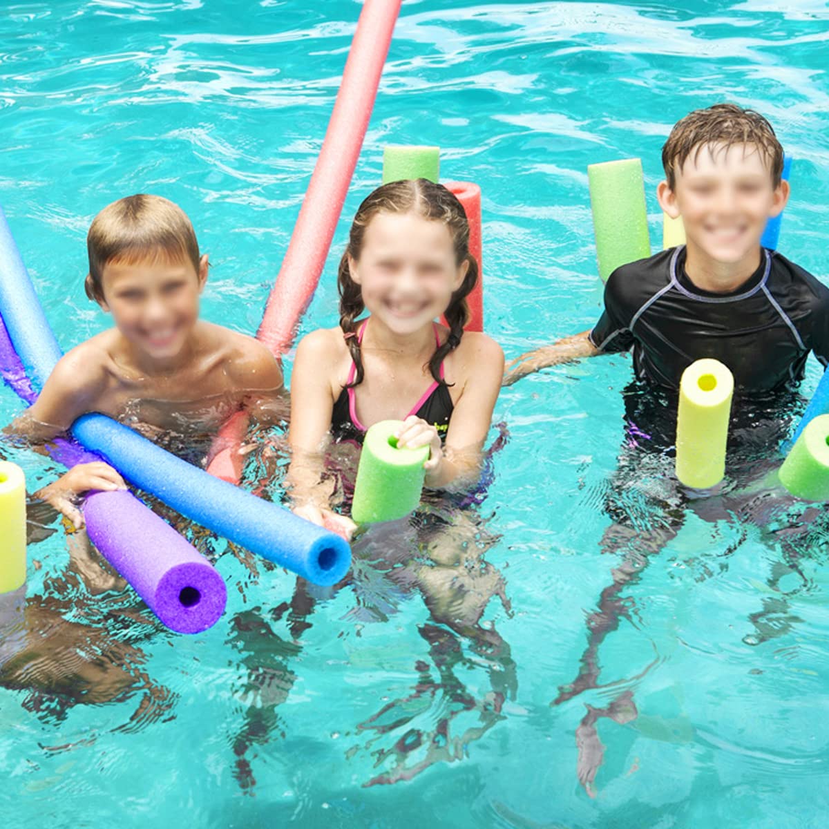 Pool Noodle 46 Inch Hollow Foam Swim Noodle For Kids Adults Swimming Floating Diy Craft (Black Two Pack)