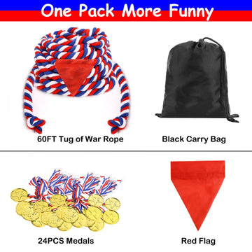 60Ft Tug Of War Rope - Outdoor Games For Adults And Family, Field Day Games, Yard Games Kids And Adults Carnival Birthday Party Games, Picnic, Team Building Outdoor Activities