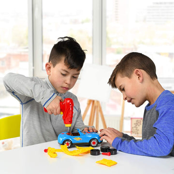 Play22 Take Apart Racing Car Set - 30 Pcs, Drill & Engine Sounds, STEM Building Toys for Kids 3+ Years, Multicolor