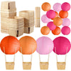 Namalu 24 Set Hot Air Balloon Centerpieces Paper Lanterns Wooden Candy Boxes with Sticks DIY Craft for Baby Shower Wedding Bache